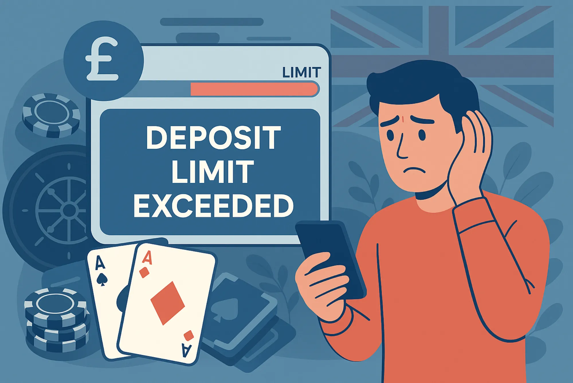 What happens if I exceed my deposit limit at a UK casino
